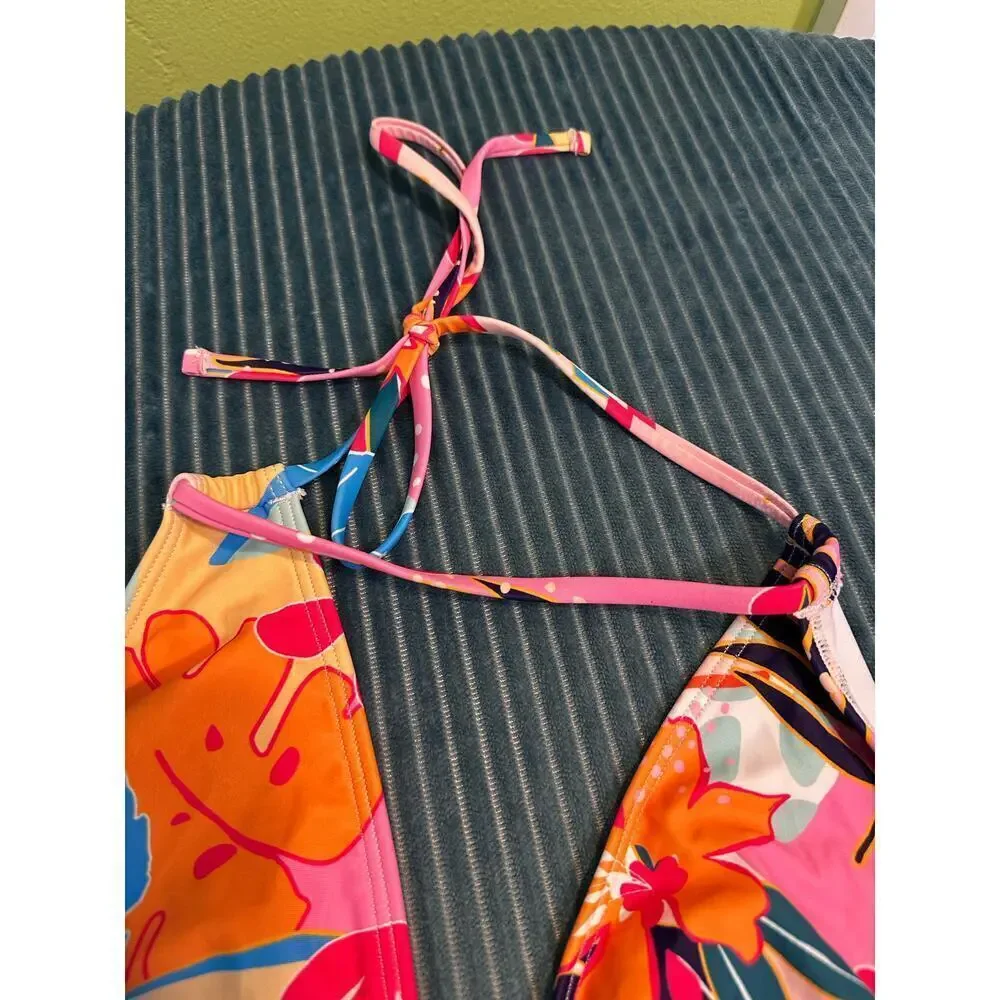 Talisea Halter Tankini Swimsuit - Floral - Size Large